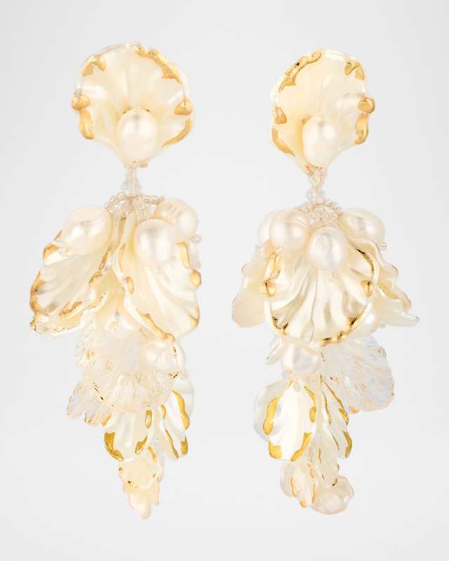 Large Mixed Petal Drop Earrings